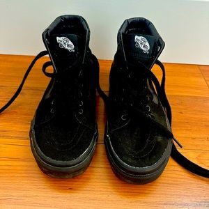Black high top Vans - canvas and leather